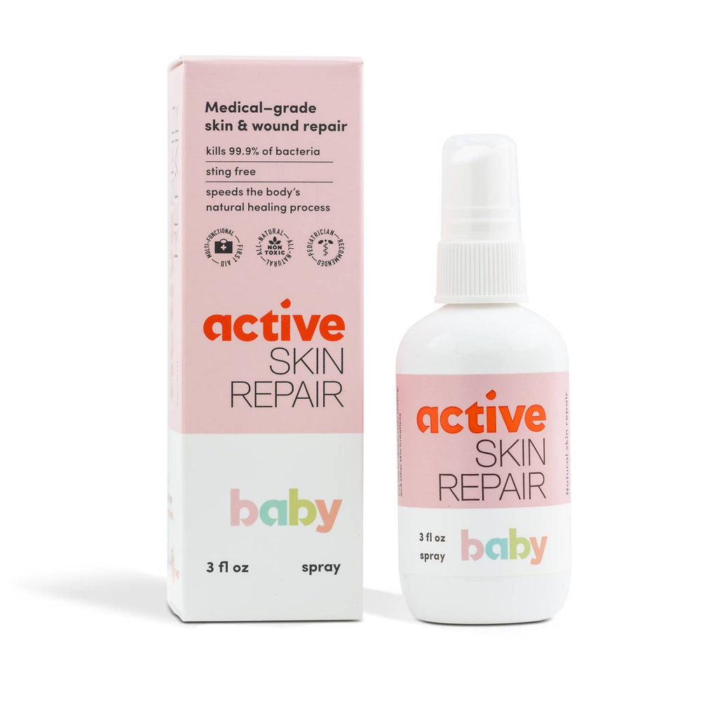 SAFE ON BABY, TOUGH ON GERMS: Active Skin Repair's Baby spray is medical-grade. While this spray is non-toxic and safe to use on sensitive areas, it is also helps support the body's natural healing process. A safe and gentle baby cleanser to help reduce skin irritations and rashes.