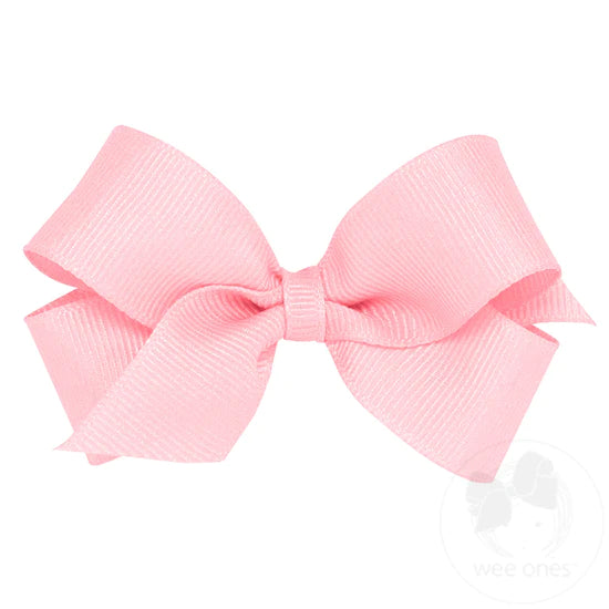 
            
                Load image into Gallery viewer, Mini Classic Grosgrain Hair Bow (Plain Wrap) - Light Pink
            
        