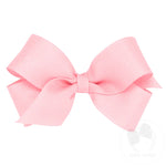 Mini Classic Grosgrain Hair Bow (Plain Wrap) - Light Pink