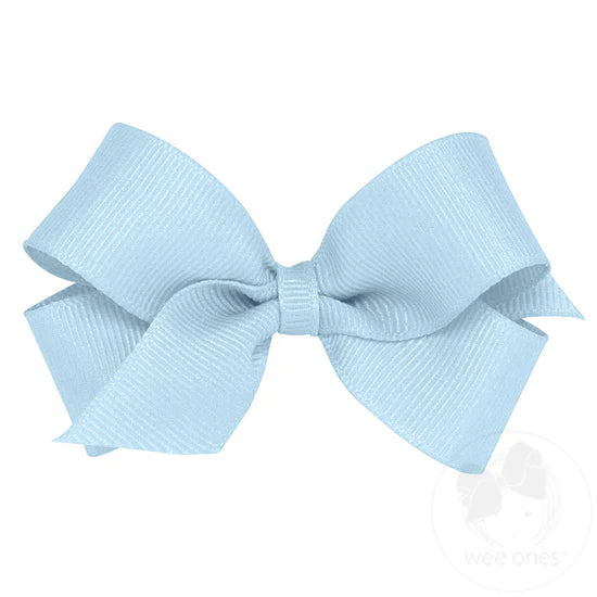 Mini Classic Grosgrain Girls Hair Bow - Millennium Blue