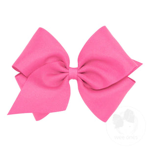 Mini King Classic Grosgrain Girls Hair Bow - Hot Pink
