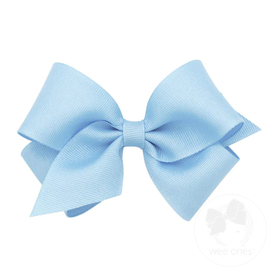 
            
                Load image into Gallery viewer, Small Classic Grosgrain Hair Bow (Plain Wrap) - Millennium Blue
            
        