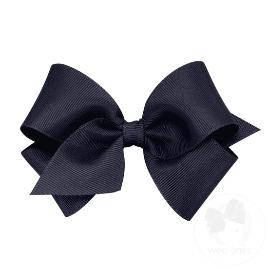 
            
                Load image into Gallery viewer, Small Classic Grosgrain Girls Hair Bow - Navy
            
        