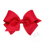 Small Classic Grosgrain Girls Hair Bow - Red