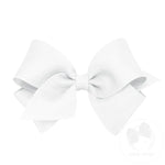 Small Classic Grosgrain Hair Bow (Plain Wrap) - White